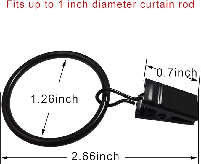 40 Pack Curtain Rings with Clips - Image 6