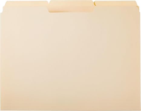 Sturdy File Folders with Reinforced Tabs for Filing and Organization