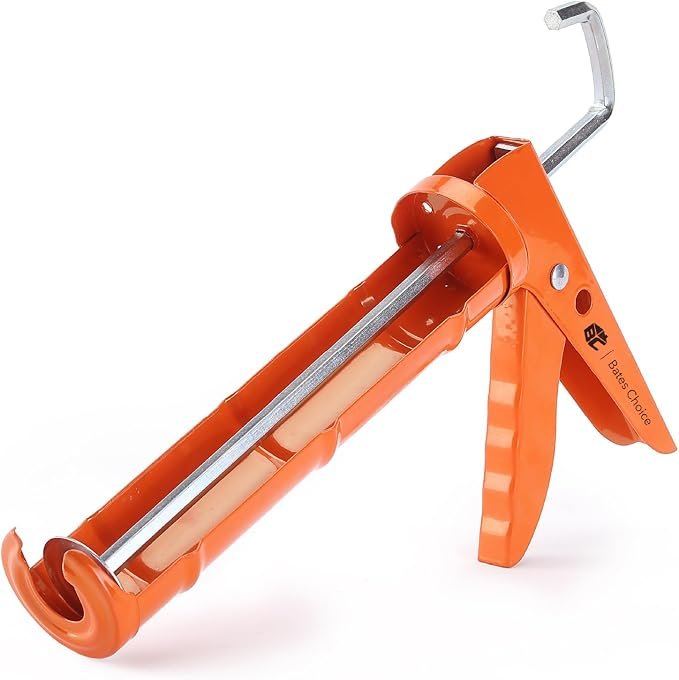 Caulking Gun, 10:1 Thrust Ratio, Orange, No Drip Sealant Gun