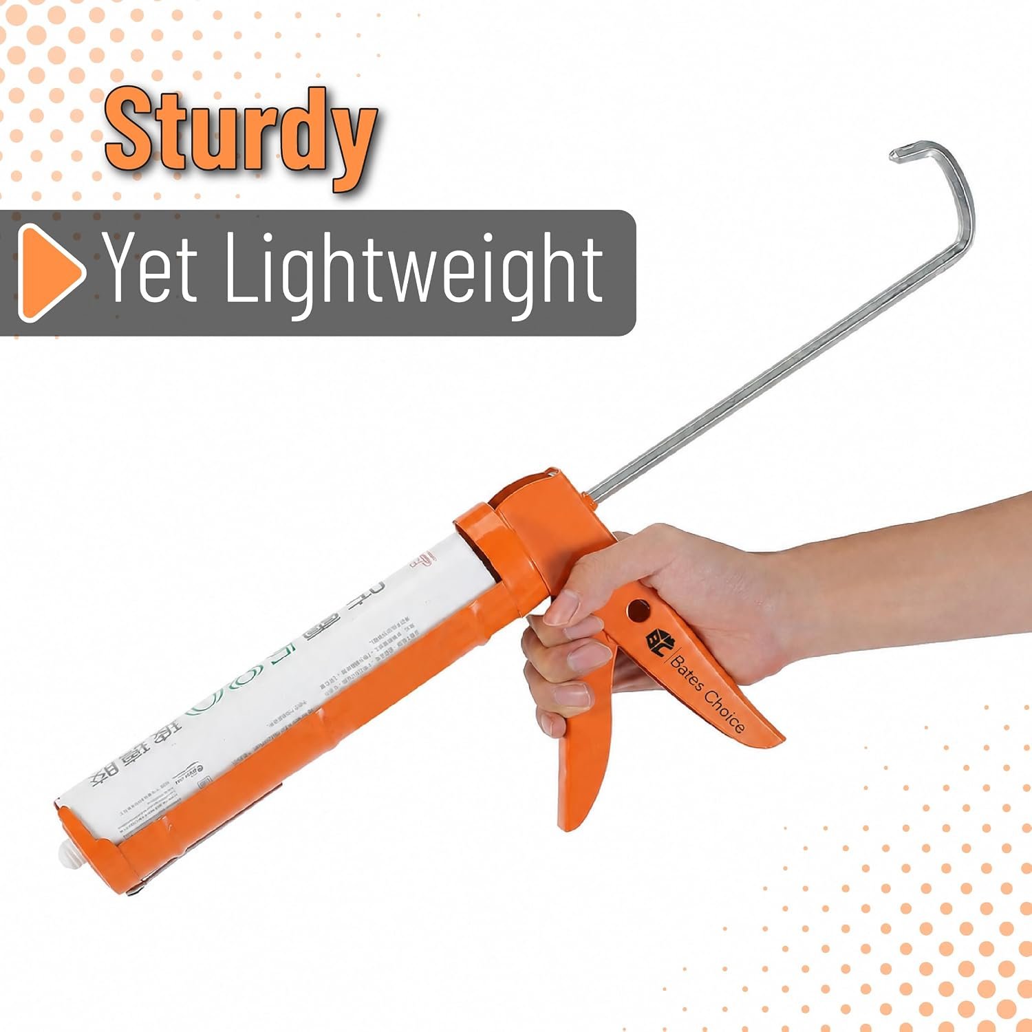 Caulking Gun, 10:1 Thrust Ratio, Orange, No Drip Sealant Gun - Image 6