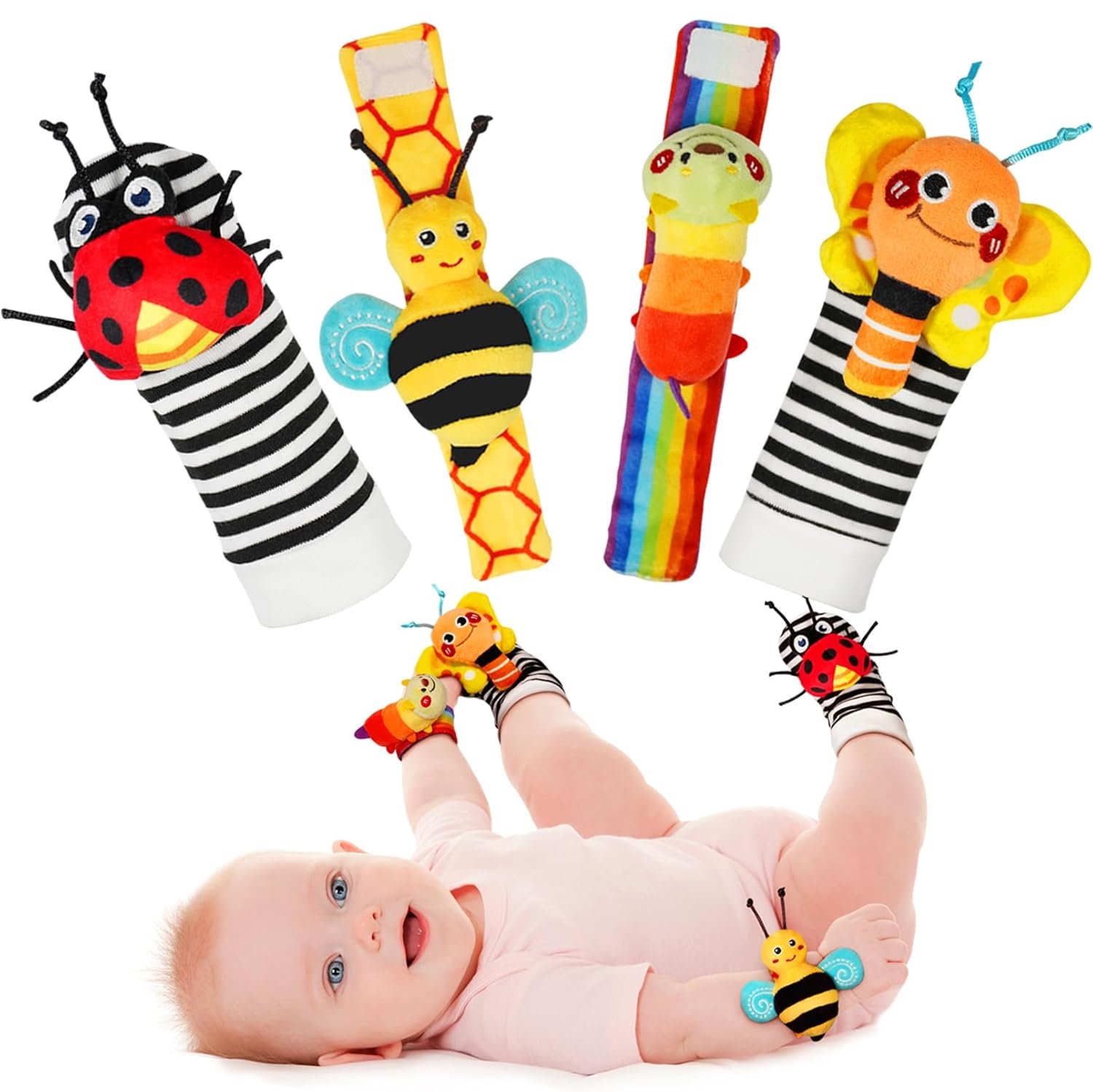 Wrist Rattles and Foot Finder Socks Set